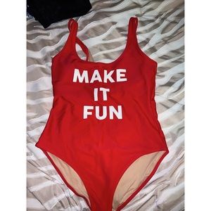 Old Navy One Piece Red Swimsuit